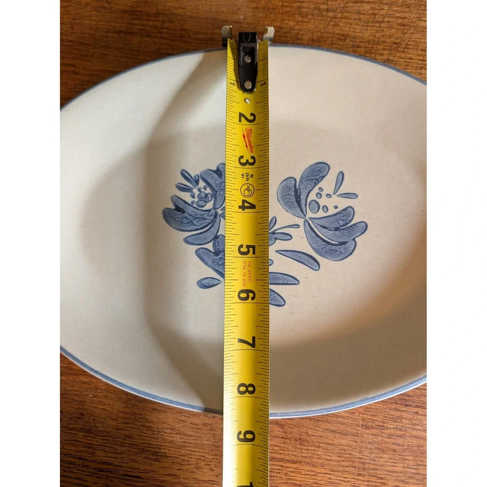 Vintage Pfaltzgraff Yorktowne Blue Floral Oval Serving Platter 12 Inch USA 7-7